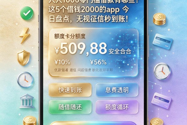 人人1000零门槛借款有哪些?这5个借钱2000的app今日盘点,无视征信秒到账!
