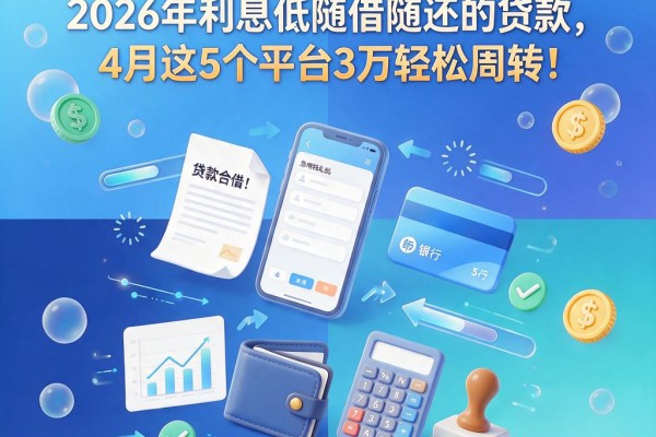 急用钱别乱借!2026年利息低随借随还的贷款,4月这5个平台3万轻松周转