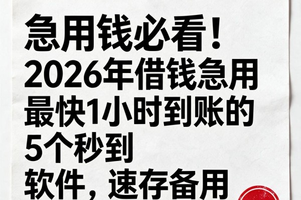 急用钱必看!2026年借钱急用最快1小时到账的5个秒到软件,速存备用