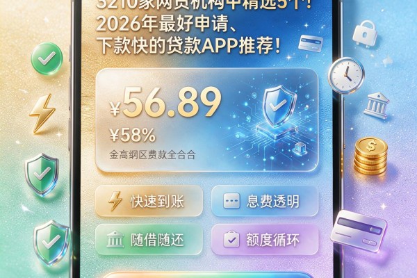 3210家网贷机构中精选5个!2026年最好申请、下款快的贷款APP推荐