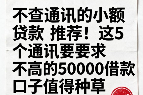 不查通讯的小额贷款推荐!这5个对通讯要求不高的50000借款口子值得种草