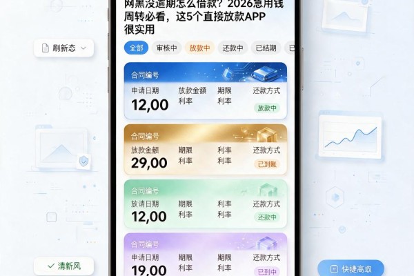 网黑没逾期怎么借款?2026急用钱周转必看,这5个直接放款APP很实用