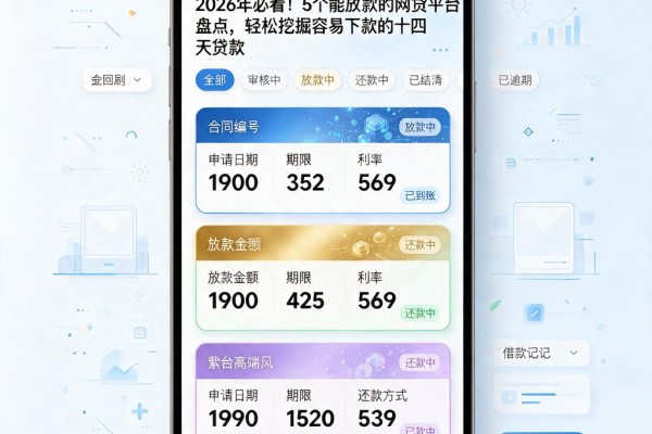2026年必看！5个能放款的网贷平台盘点，轻松挖掘容易下款的十四天贷款