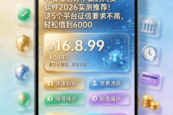 不看征信好下款的网贷软件2026实测推荐!这5个平台征信要求不高,轻松借到6000