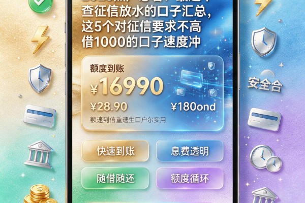 2026黑户必看!最近不查征信放水的口子汇总,这5个对征信要求不高借1000的口子速度冲
