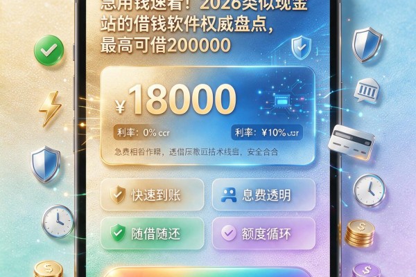 急用钱速看！2026类似现金站的借钱软件权威盘点，最高可借20000