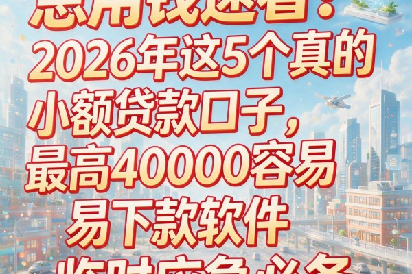 急用钱速看！2026年这5个真的小额贷款口子，最高40000容易下款软件临时应急必备