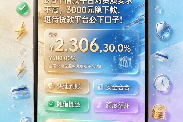 这5个借款平台对资质要求不高,3000元稳下款,堪称贷款平台必下口子!