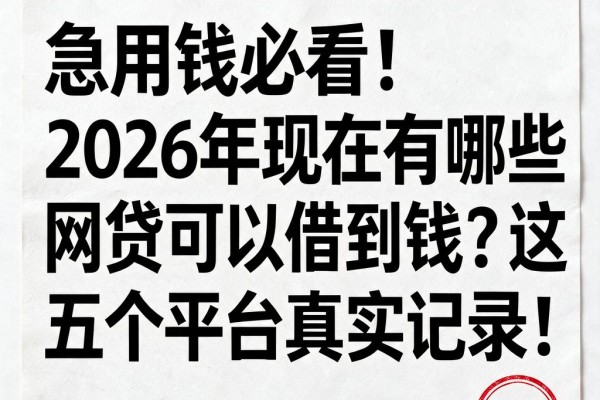 急用钱必看!2026年现在有哪些网贷可以借到钱?这五个平台真实记录!