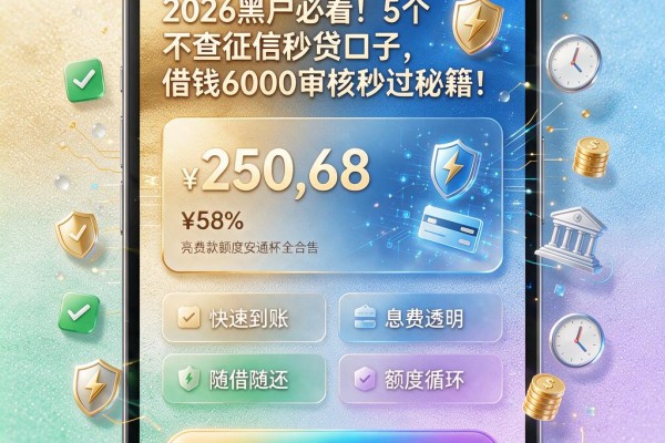 2026黑户必看!5个不查征信秒贷口子,借钱6000审核秒过秘籍!