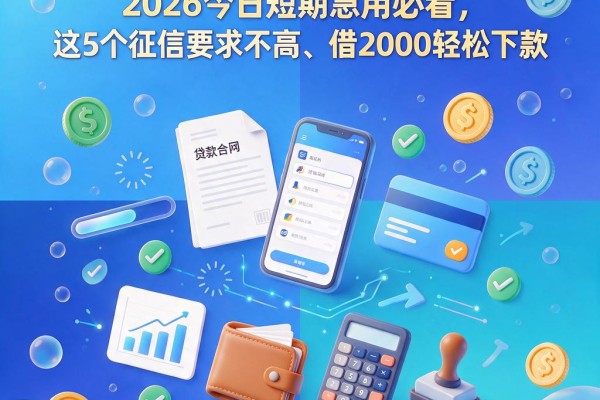 不用验证码的贷款平台大盘点！2026今日短期急用必看，这5个征信要求不高、借2000轻松下款