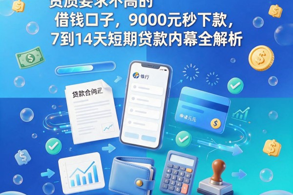 黑户必看！2026年这5个对资质要求不高的借钱口子，9000元秒下款，7到14天短期贷款内幕全解析