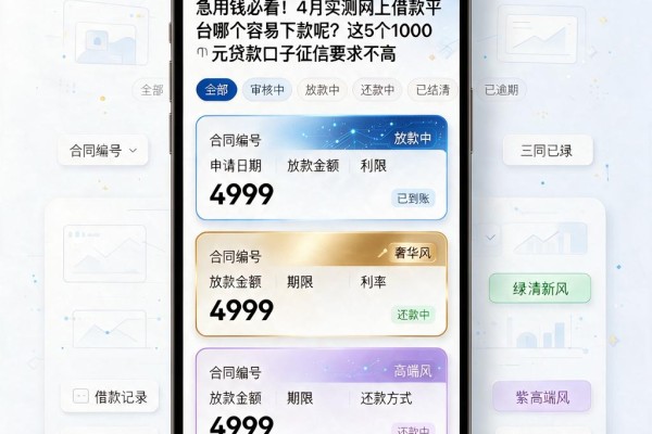急用钱必看!4月实测网上借款平台哪个容易下款呢?这5个1000元贷款口子征信要求不高
