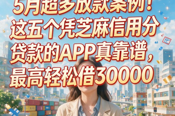 5月超多放款案例!这五个凭芝麻信用分贷款的APP真靠谱,最高轻松借30000