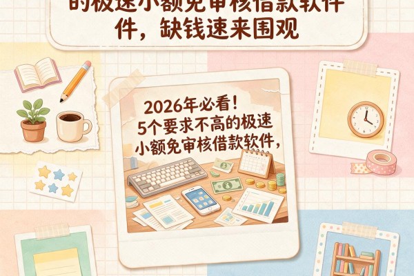 2026年必看！5个要求不高的极速小额免审核借款软件，缺钱速来围观