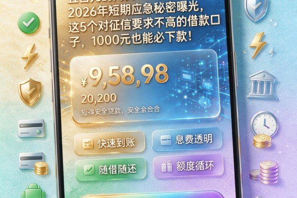 五百元的网贷口子有哪些？2026年短期应急秘密曝光，这5个对征信要求不高的借款口子，1000元也能必下款！