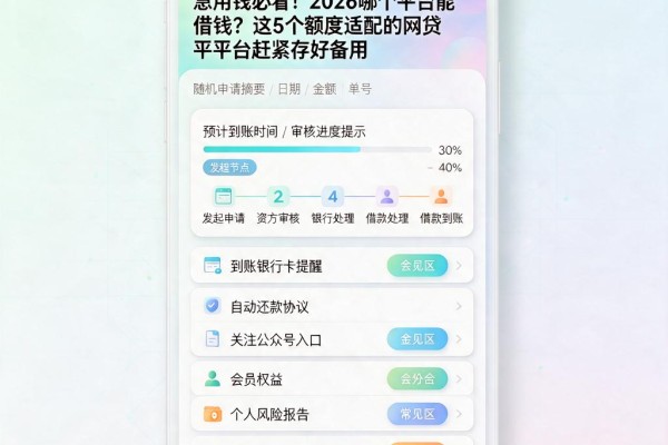 急用钱必看!2026哪个平台能借钱?这5个额度适配的网贷平台赶紧存好备用