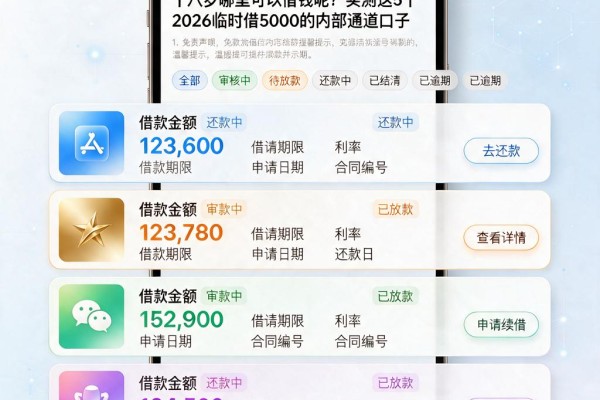 十八岁哪里可以借钱呢?实测这5个2026临时借5000的内部通道口子