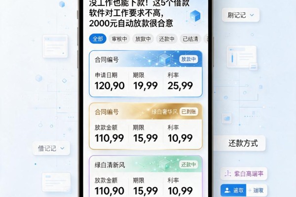 没工作也能下款!这5个借款软件对工作要求不高,2000元自动放款很合意
