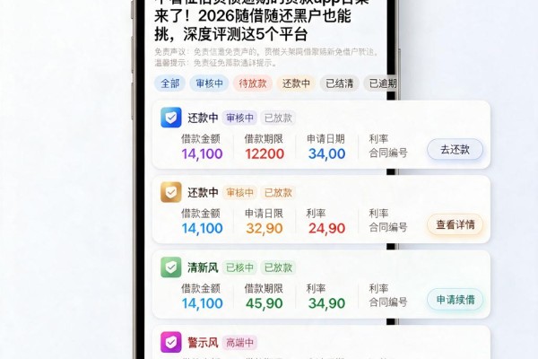 不看征信负债逾期的贷款app合集来了!2026随借随还黑户也能挑,深度评测这5个平台