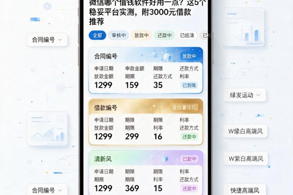 微信哪个借钱软件好用一点?这5个稳妥平台实测,附3000元借款推荐