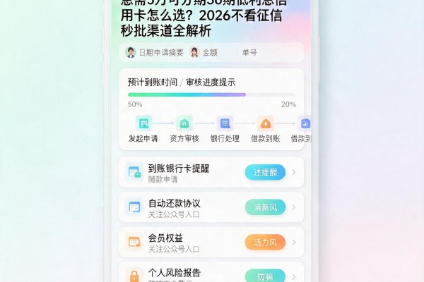 急需5万可分期36期低利息信用卡怎么选?2026不看征信秒批渠道全解析
