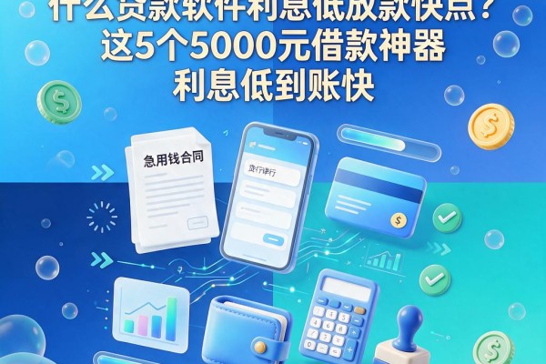 急用钱必看！什么贷款软件利息低放款快点？这5个5000元借款神器利息低到账快