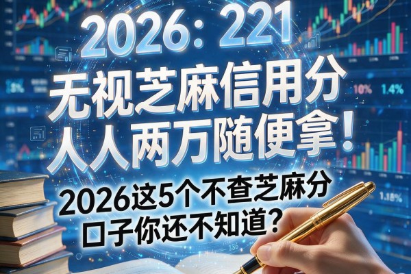 黑户无视芝麻信用分,人人两万随便拿!2026这5个不查芝麻分口子你还不知道?
