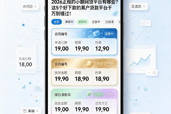 2026正规的小额网贷平台有哪些？这5个好下款的黑户贷款平台千万别错过！