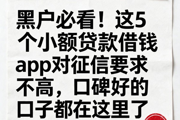 黑户必看!这5个小额贷款借钱App对征信要求不高,口碑好的口子都在这里了