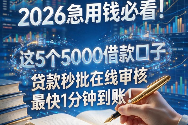 2026急用钱必看!这5个5000借款口子,贷款秒批在线审核,最快1分钟到账!