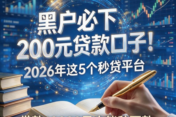 黑户必下200元贷款口子！2026年这5个秒贷平台，借款10000元也能秒下款