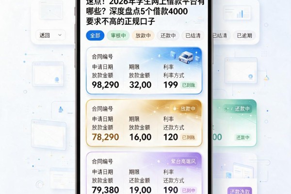 速点!2026年学生网上借款平台有哪些?深度盘点5个借款4000要求不高的正规口子