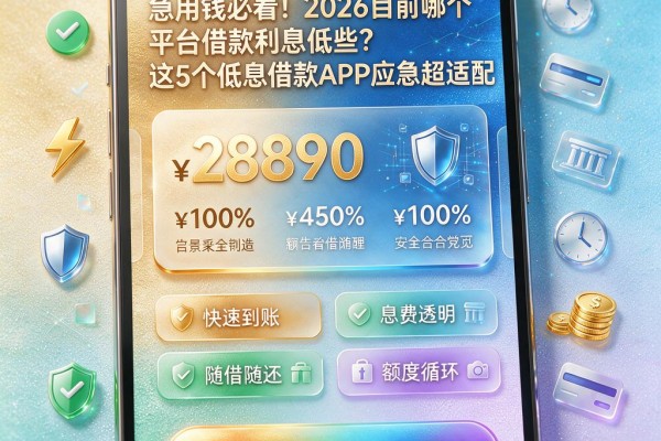 急用钱必看!2026目前哪个平台借款利息低些?这5个低息借款APP应急超适配