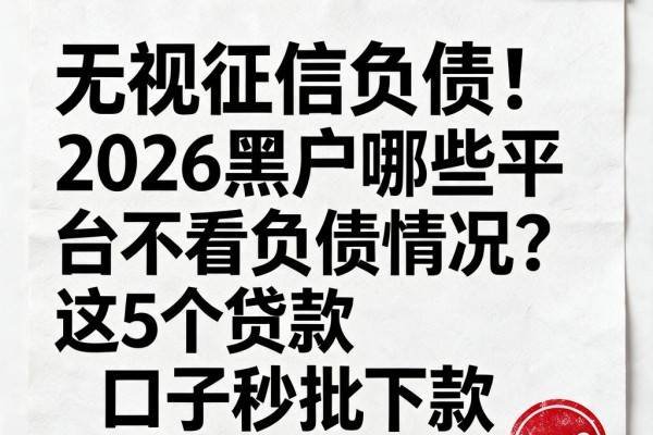 无视征信负债!2026黑户哪些平台不看负债情况?这5个贷款口子秒批下款