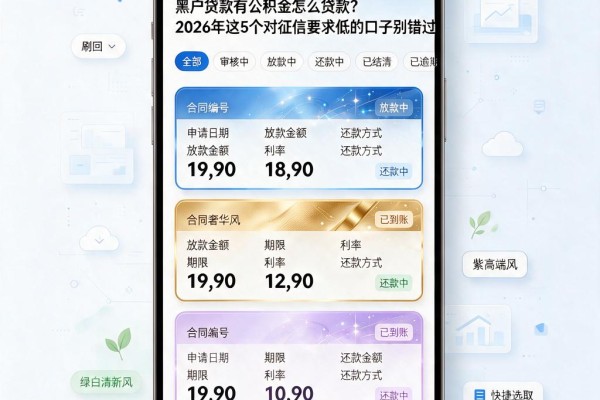 黑户贷款有公积金怎么贷款？2026年这5个对征信要求低的口子别错过