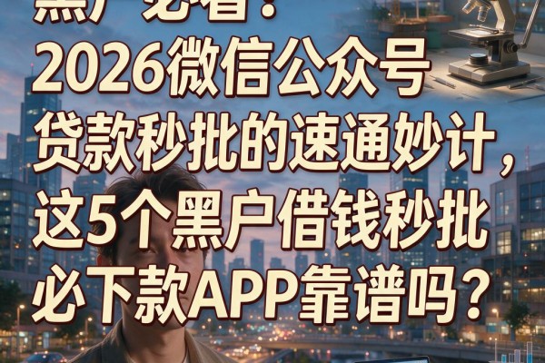 黑户必看!2026微信公众号贷款秒批的速通妙计,这5个黑户借钱秒批必下款APP靠谱吗