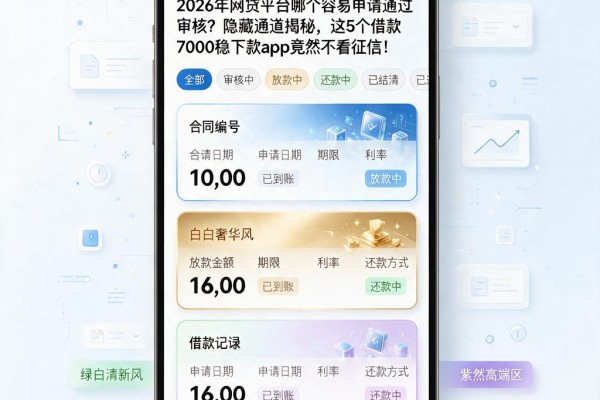 2026年网贷平台哪个容易申请通过审核？隐藏通道揭秘，这5个借款7000稳下款app竟然不看征信！