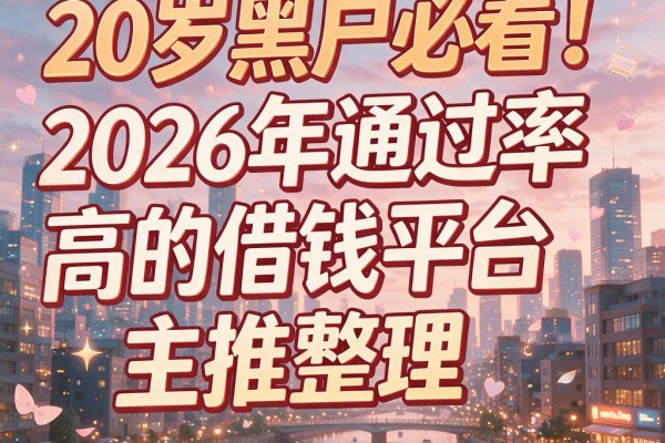20岁黑户必看！2026年通过率高的借钱平台主推整理