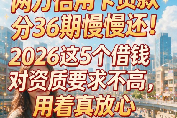 两万信用卡贷款分36期慢慢还!2026这5个借钱app对资质要求不高,用着真放心
