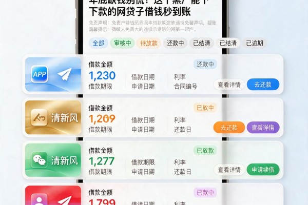 年底缺钱别慌!这个黑户能下款的网贷子借钱秒到账