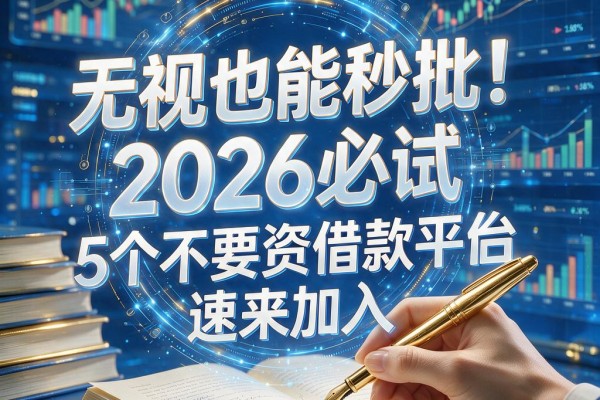 无视也能秒批！2026必试的5个不要资借款平台速来加入