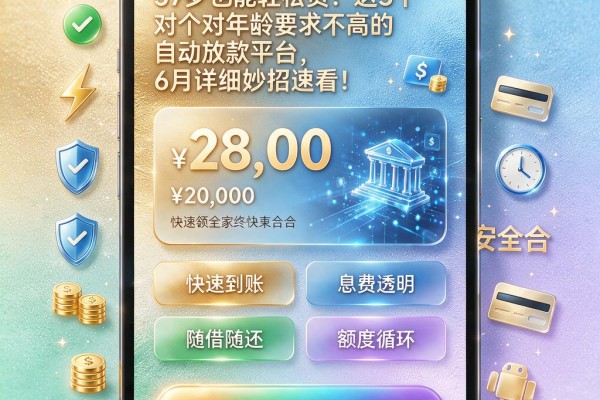 57岁也能轻松贷!这5个对年龄要求不高的自动放款平台,6月详细妙招速看