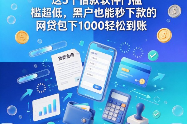 黑户必看!2026这5个借款软件门槛超低,黑户也能秒下款的网贷包下1000轻松到账