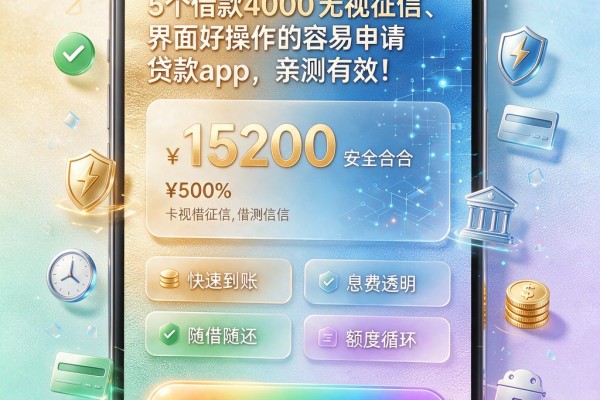 5个借款4000无视征信、界面好操作的容易申请贷款App，亲测有效