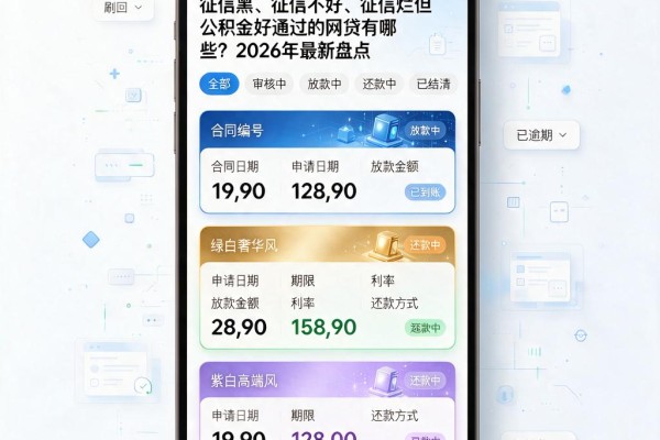 征信黑、征信不好、征信烂但公积金好通过的网贷有哪些?2026年最新盘点
