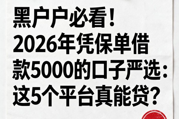 黑户必看！2026年凭保单借款5000的口子严选：这5个平台真能贷？