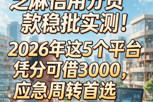 芝麻信用分贷款稳批实测!2026年这5个平台凭分可借3000,应急周转首选