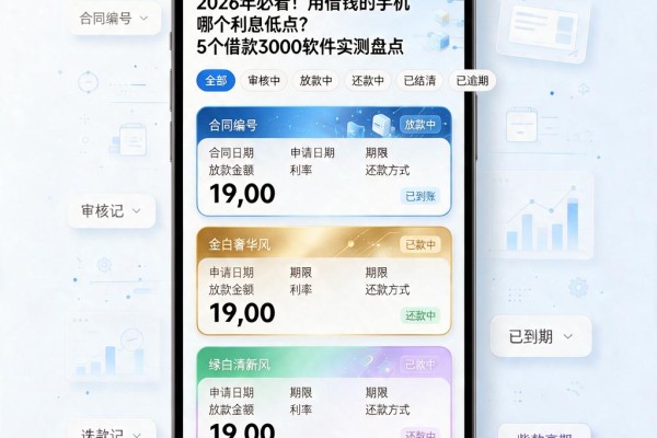 2026年必看!用借钱的手机哪个利息低点?5个借款3000软件实测盘点
