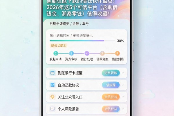 逾期也能下款的借钱软件盘点!2026年这5个可信平台(含助借钱仓、润泰零钱)值得收藏